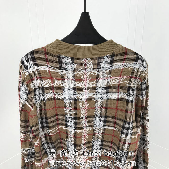 BURBERRY巴寶莉 經典款 18SS秋冬系列 經典條格塗鴉毛衣 情侶款 ydi1422